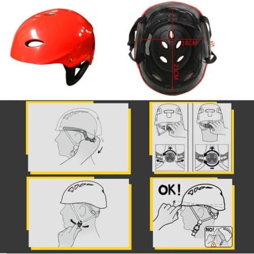 Work & Helmet CE Certified Water Sports Helmets with Adjustable Strap for