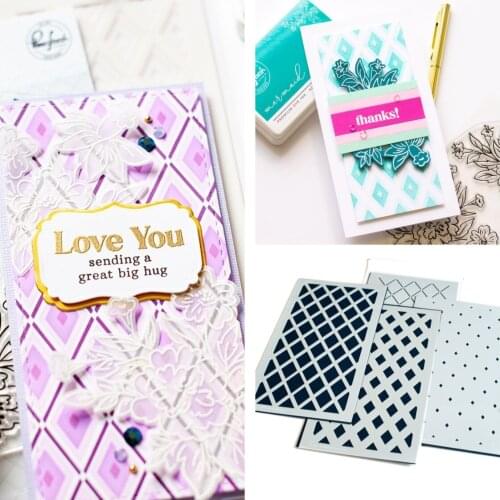 SLIMLINE DIAMOND BUILDER LAYERING STENCIL 2021New Metal Cutting Stencil Diary Scrapbooking Easter Craft Engraving Making Stencil