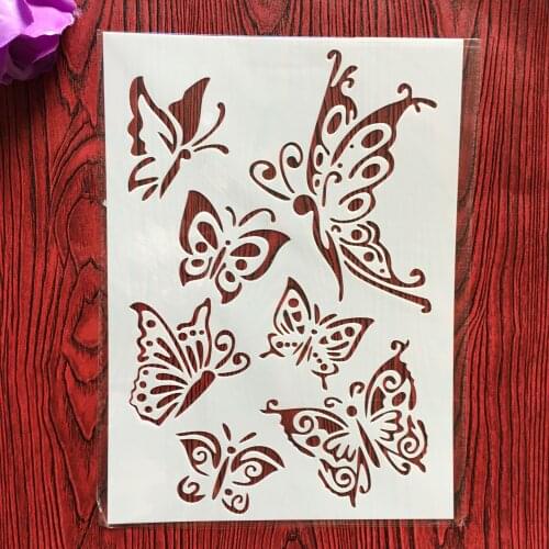 A4 29 * 21cm Animal butterfly DIY Stencils Wall Painting Scrapbook Coloring Embossing Album Decorative Paper Card Template