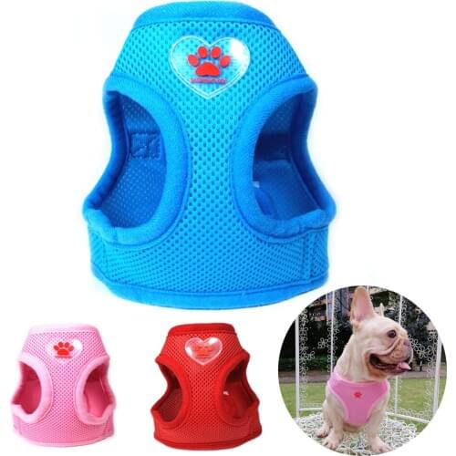 Breathable Dog Harness Soft Mesh Pet Harness Vest for Small Medium Dogs Yorkie Chihuahua Bulldog Dog Breasts Band Adjustable
