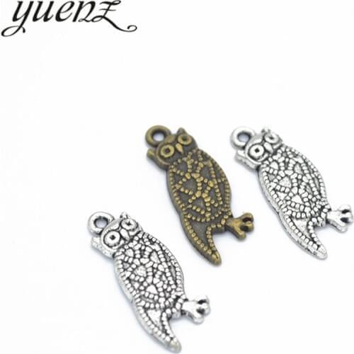 YuenZ 15pcs 2 Colors Antique silver color owl Charms Pendant for DIY Jewelry Making Necklace Earrings Bracelet Accessories D128