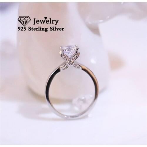 CC Cubic Zircon Rings 925 Sterling Silver Ring for Women Fine Jewlry Proposal Party Accessories Wedding Engagement Bijoux CC1664