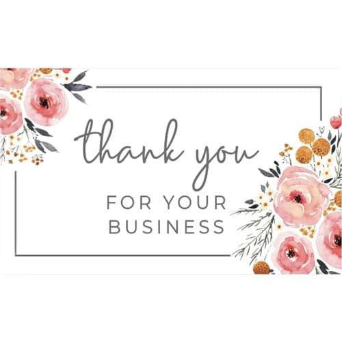 10-30 pcs Dainty Watercolor Chic Floral Thank You for Your Business Card Elegant Business Cards 9x5.4cm Thank You Flat Cards