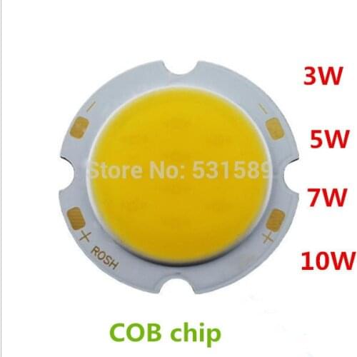 100PCS 10W 7W 5W 3W led cob chip 1200lm Diameter 28MM Chip On Board Free shipping