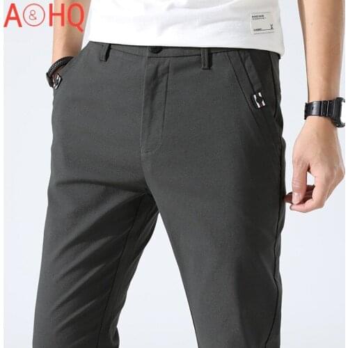 2021 Summer Thin Casual Pants Korea Style Formal Men Suit Pants Clothing Straight Slim