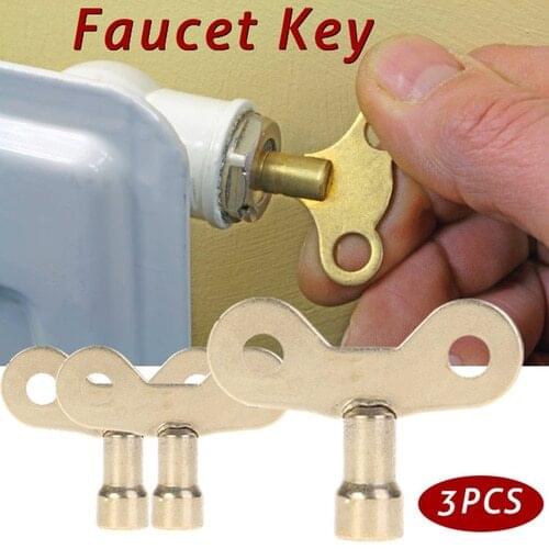 3PCS Radiator Keys Plumbing Bleeding Key Solid Water Tap for Air Valve Plumbing Tool