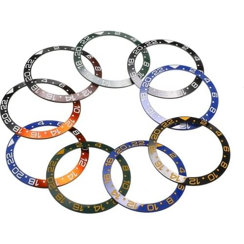 38mm Ceramic Bezel Watch Face Bezel Insert Fit 40mm Automatic Movement Watch Replacement Accessories