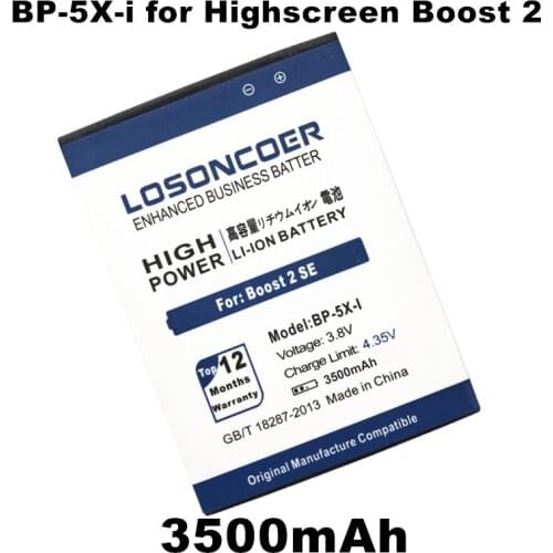 LOSONCOER 3500mAh BP-5X-i Battery for Highscreen Boost 2 II SE innos D10 D10CF D10C D10F