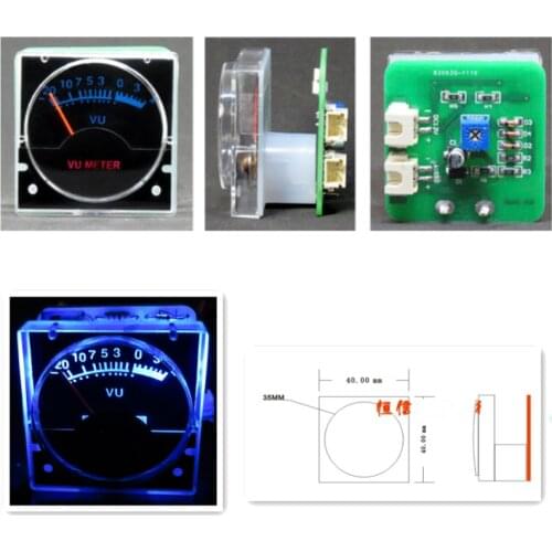 2pcs 12v Analog Panel VU Meter Audio Level Meter blue Back Light Level indicator Music spectrum