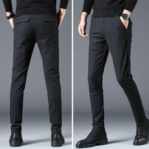 2019 New style Mens Pants Business Long Trouser men high quality Classic Casual wool Trousers Pant Male size 28-38