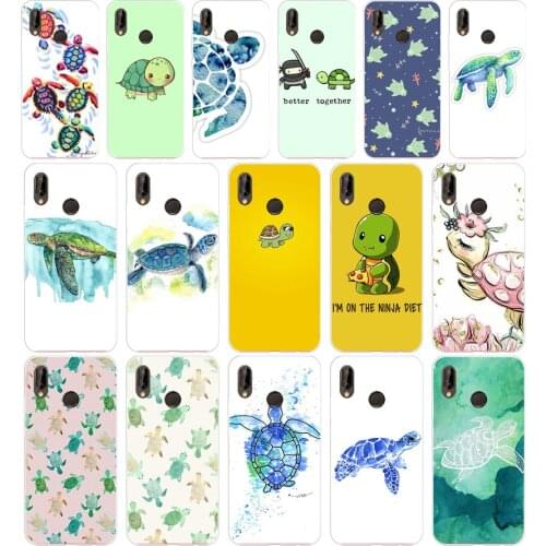 370FG Green Blue Turtle Animal Soft Silicone Tpu Cover Case for huawei Mate P20 P30 Llte Pro