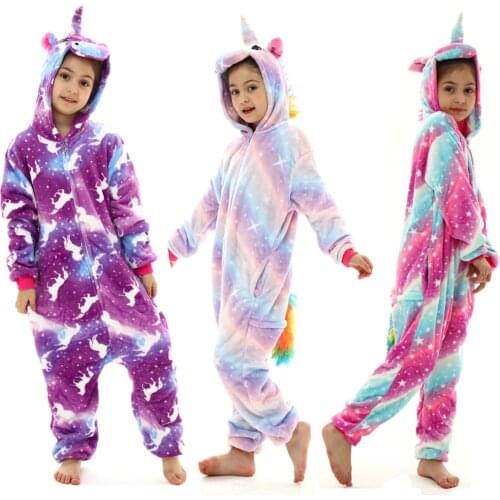 Kids Boy Kigurumi Unicorn Pajamas Children Animals Cosplay Pajama Onesie Sets Sleepwear Winter Girls Pyjamas Flannel Warm Pijama
