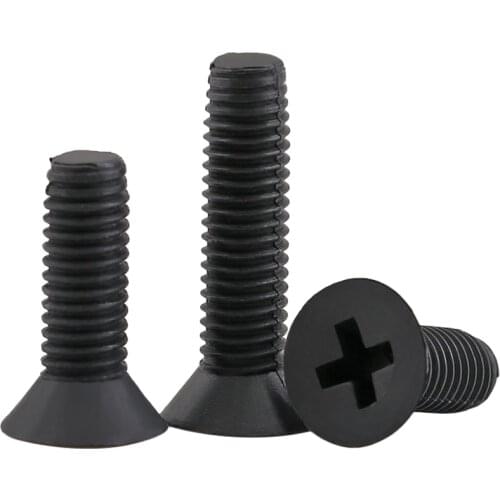 GB819 Nylon Black Flat Head Machine Screw Countersunk Plastic Phillips Cross Recessed Head Metric Bolts