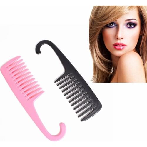 Large Wide Tooth Combs Of Hook Handle Detangling Reduce Hair Loss Comb Pro Hairdress Salon Dyeing Styling Brush Tools