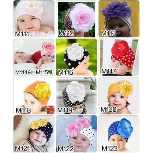 2019 cotton Baby girls Big Floral Beanie dot boys cap chapeu bebes hat D4