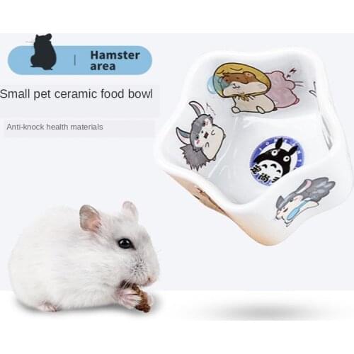 Hamster Anti-overturning Food Bowl Hedgehog Feeder Rabbit Food Bowl Chinchilla Food Box Food Plate Small Pet Feeder Ceramic Bowl