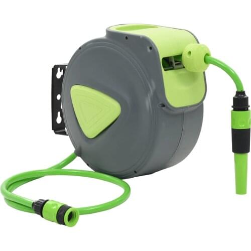 Automatic Retractable Hose Reel Connector And Spray Nozzle For Watering The Garden Irrigating Cleaning A Vehicle Wall Reel