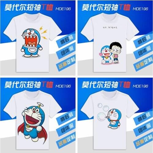 1PCS Doraemon Style Fashion Anime TShirts Casual Shirt Short Sleeve Summer Cartoon Tshirt Unisex New Birthday Gifts