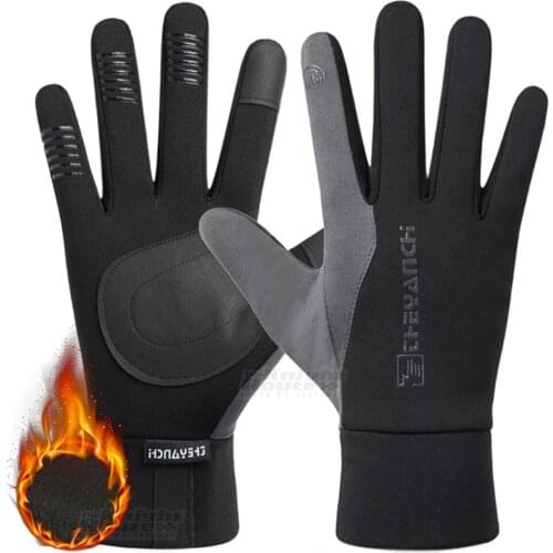 Motorcycle Gloves Winter Fleece Keep Warm Water-Repellent Unisex Gloves Moto Motocross Motorbike Touch Screen Riding Gloves Men