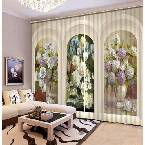 NoEnName_Null Elegant Flower Pattern Blackout 3D Curtains for Bedroom Living Room Curtains Accept Customization any size CL-005