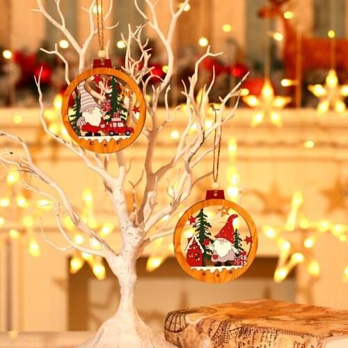 New Year 2022 Xmas Navidad Woodden Pendants 2021 Christmas Tree Decorations Christmas Decorations for Home DIY Kids Toys Gifts