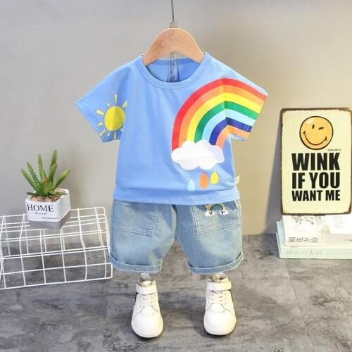 0-5 Years Summer Boy Clothing Set 2021 New Casual Fashion Active Cartoon T-shirt+ Pant Kid Children Baby Toddler Boy Clothing
