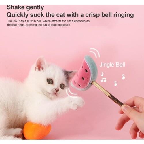 Puzzle Plush Cat Toys Gastrointestinal Motility Vibrant Color Interactive Toy Fruit Plush Chew Cat Toys for Home Kitten Pet Play