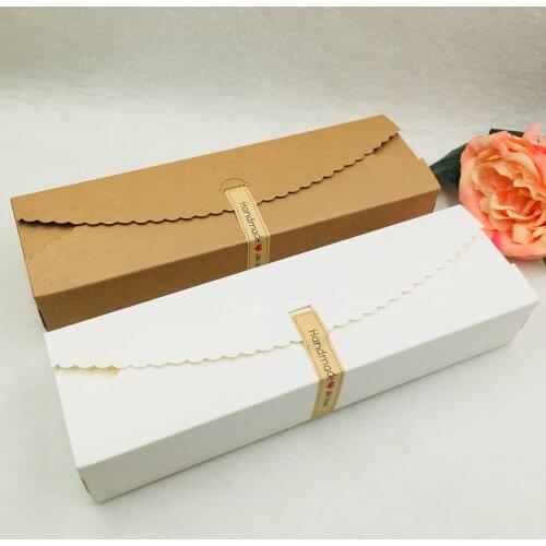25pcs/lot 23x7x4cm Kraft Paper Gift Boxes Handmade Flower Packing Box Jewelry/Handicraft/Candy Storage Paper Boxes