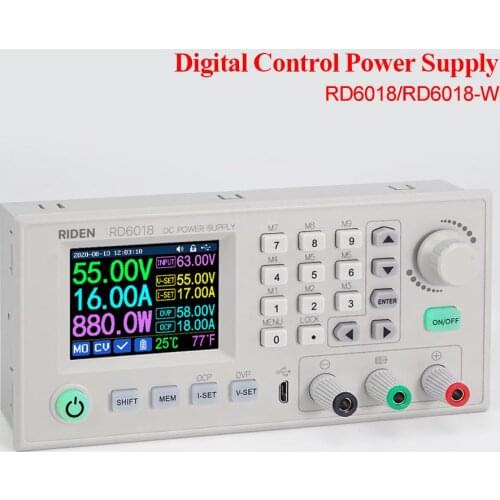 RIDEN RD6018 RD6018-W 60V 18A 1080W USB WiFi DC to DC Adjustable Step Down Power Supply Module Buck Converter Regulators