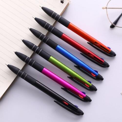 3 In 1 0.5mm Multicolor Ballpoint Pen Creative Ink Ball Pens For School Office Writing Supplies Color Touch The Screen Paint