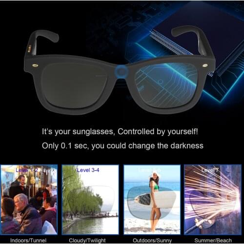 Sunglasses with Variable Electronic Tint Control Sunglasses Men Polarized Sunglasses for Women Travelling Driving Shopping Party