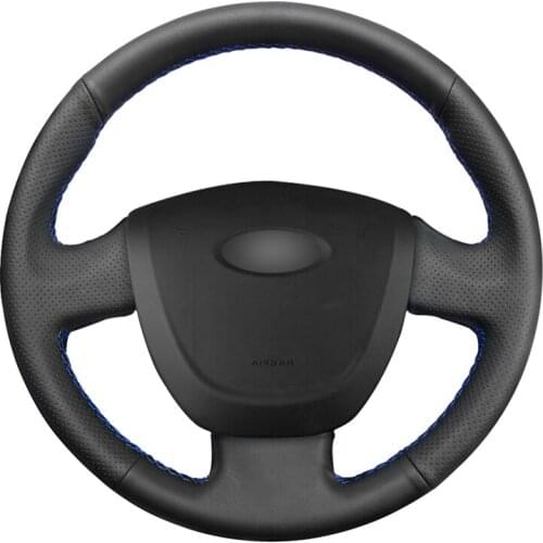 Hand-stitched Diy Black PU Artificial Leather Car Steering Wheel Cover for Lada Granta 2011 2012 2013 2014 2015 2016 Accessories