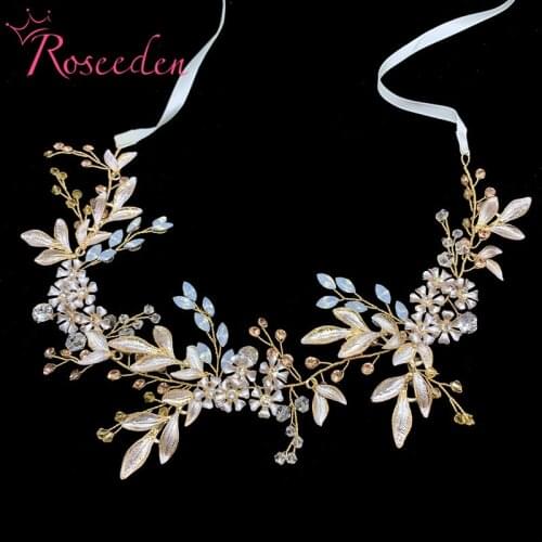 Crystal Wedding Headbands Hair Accessories Jewelry Handmade Hair Decoration Pearl Rhinestone Head Wear Hair Ornament RE3851