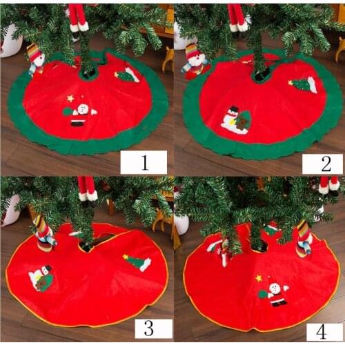 Xmas Decoration Aprons 90cm Red/Green Christmas Tree Skirt New Year Decorations Xmas Decoration Tree Skirt Ornaments