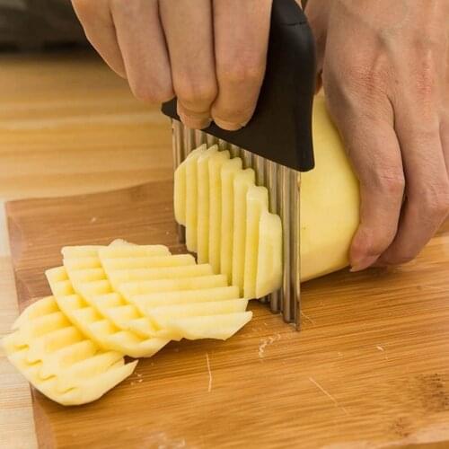 Stainless Steel Wave Potato Slicer Vegetable Fruit Wavy Chopper High Quality Material Slicer Home Kitchen Crinkle Chopping Tool