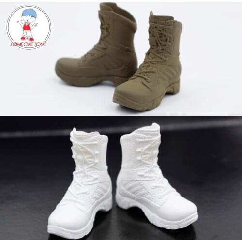 1/6 Female White Black khaki Combat boots Women police military style shoes for 12 inch Phicen Tbleague Body Jiaou Dolls