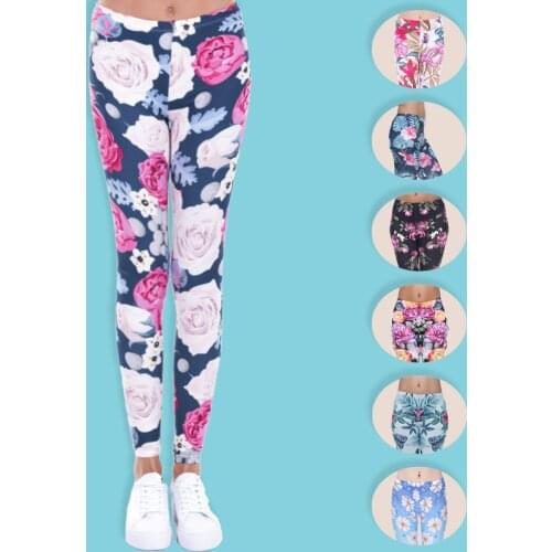New Women Leggings 3D Print PARADISE FLOWERS Causal Jeggings Sexy Leggins Tayt Fitness Legging Calzas Mujer Soft Legins Girls