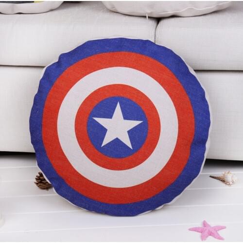 1piece Fashion Round Cartoon Heros Pattern Seat hug pillow cover Decorative Home Chair Throw Pillow Case Cotton Linen 45cm
