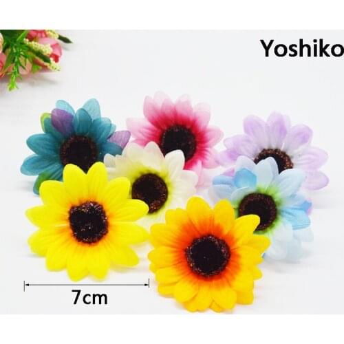 10pcs Large Silk Sunflower Artificial Flower Head For Wedding Box Decoration Handmade Scrapbooking Accessories Fake flowers