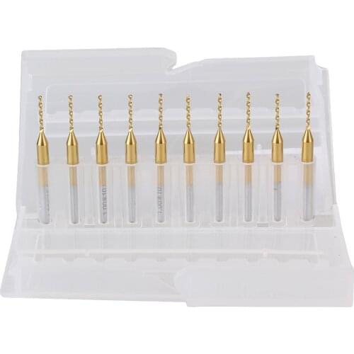 10 x 1.0mm Titanium Nitride Coated Carbide Micro Drill Bits CNC PCB Router 1/8"