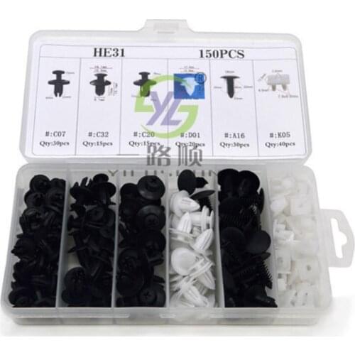 150pcs Boxed Car Nylon Buckle For Universal Kit Plastic Buckle 6 Mixed Buckle HE31 for GM