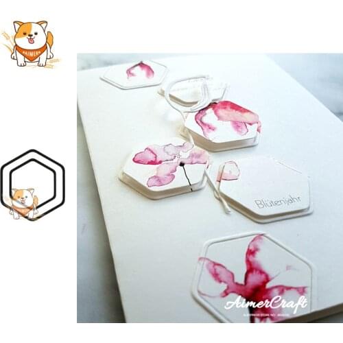 2PCS Hexagon Frame Metal Cutting Dies Scrapbooking Stencil For DIY Paper Card Decorative Embossing Die Cut Craft Dies New 2019