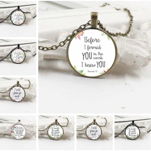 2019 New Religious Jewels Trust in the Lord with All Your Heart Proverbs Bible Quote Pendant Necklace Christian Women Men Gifts