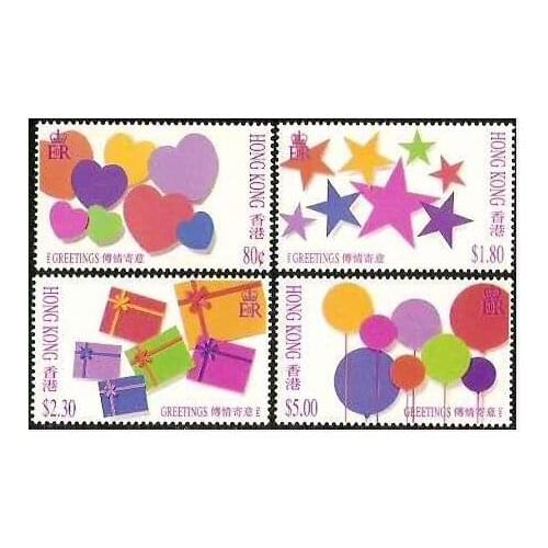 4 PCS Hong Kong Stamps blessing 1992 China Post Stamps Postage Collection