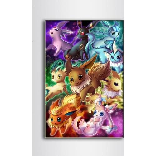 5D DIY Diamond Painting Cartoon Cross Stitch Full Round/Square Diamond Embroidery Mosaic Cartoon Pokemon Pictures Decor Gift