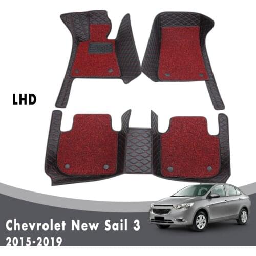 Car Floor Mats Carpets For Chevrolet New Sail 3 2019 2018 2017 2016 2015 Luxury Double Layer Wire Loop Interior Accessories Rugs