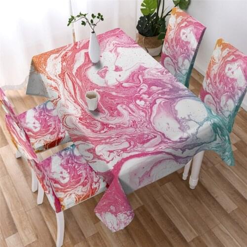 Colored Rock Flow Tablecloth Rectangular Wedding Table Cloth 3D Print Marble Texture Pattern Home Decor Waterproof Cloth