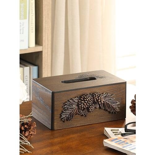 Wooden Tissue Box Rectangle Container Removable Tissue Box Modern Nice Storage Creative Servilletero Tissue Boxes BG50TB