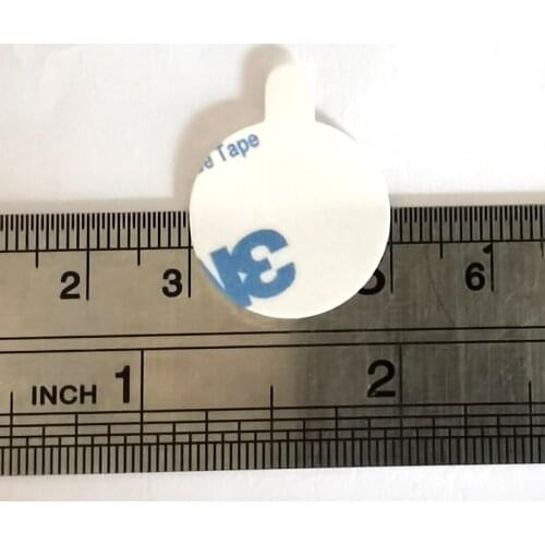 Customized Shape, Diameter=20mm with 3M 9448 white Glue, Double Adhesive Round Shape Sticker with Remove Tab