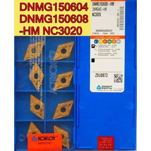 DNMG150604/08-HM NC3020 10pcs/set KORLOY CNC carbide insert Processing steel Free shipping